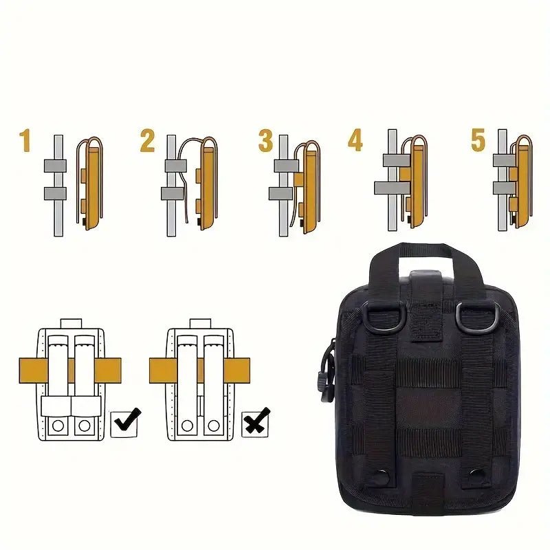 151pcs Portable First Aid Kit(Black, Includes Essential Tools) - Nested Peak LLC
