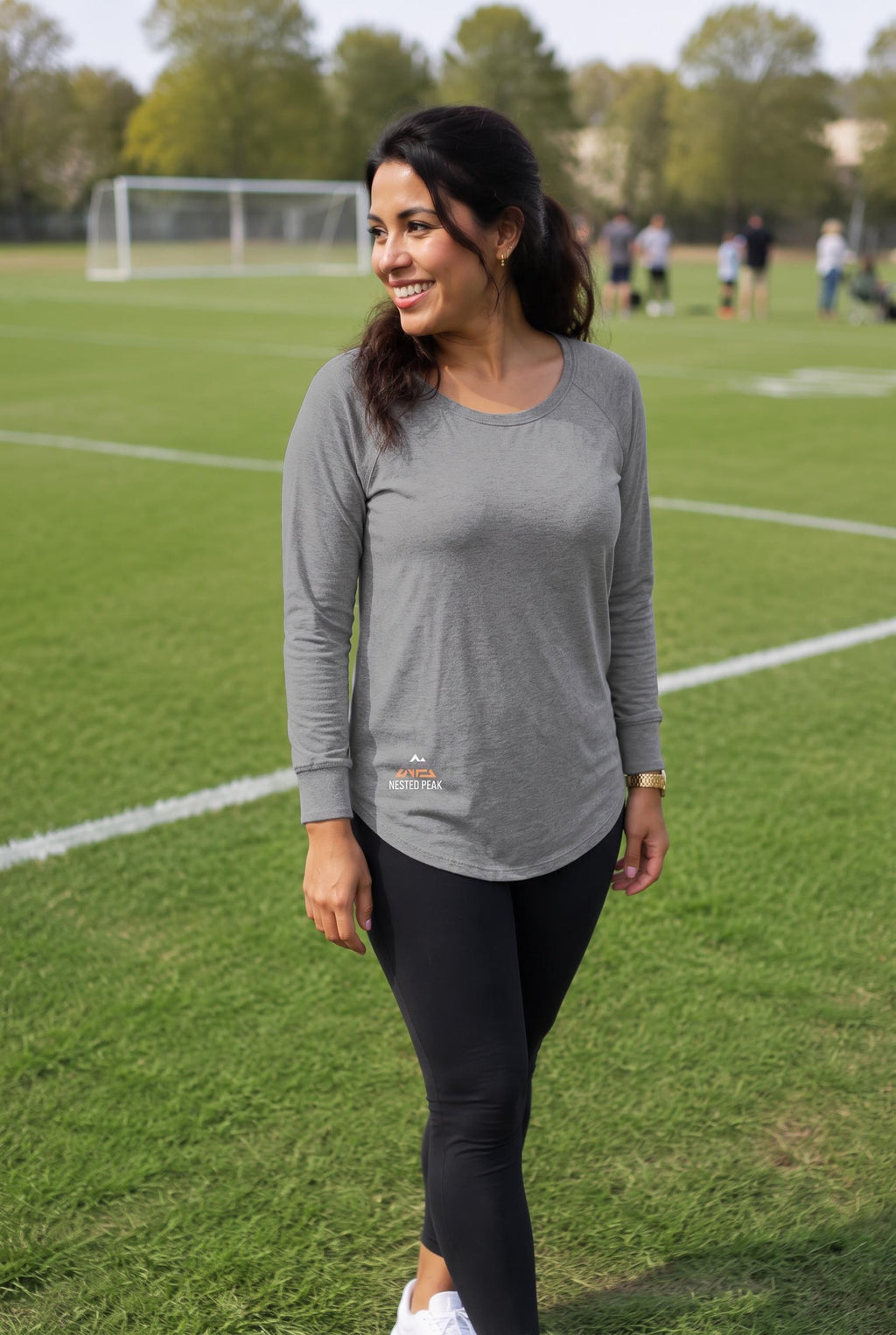 NP 26 Women's Tri LS Tunic Tee | Grey Frost, Black Frost