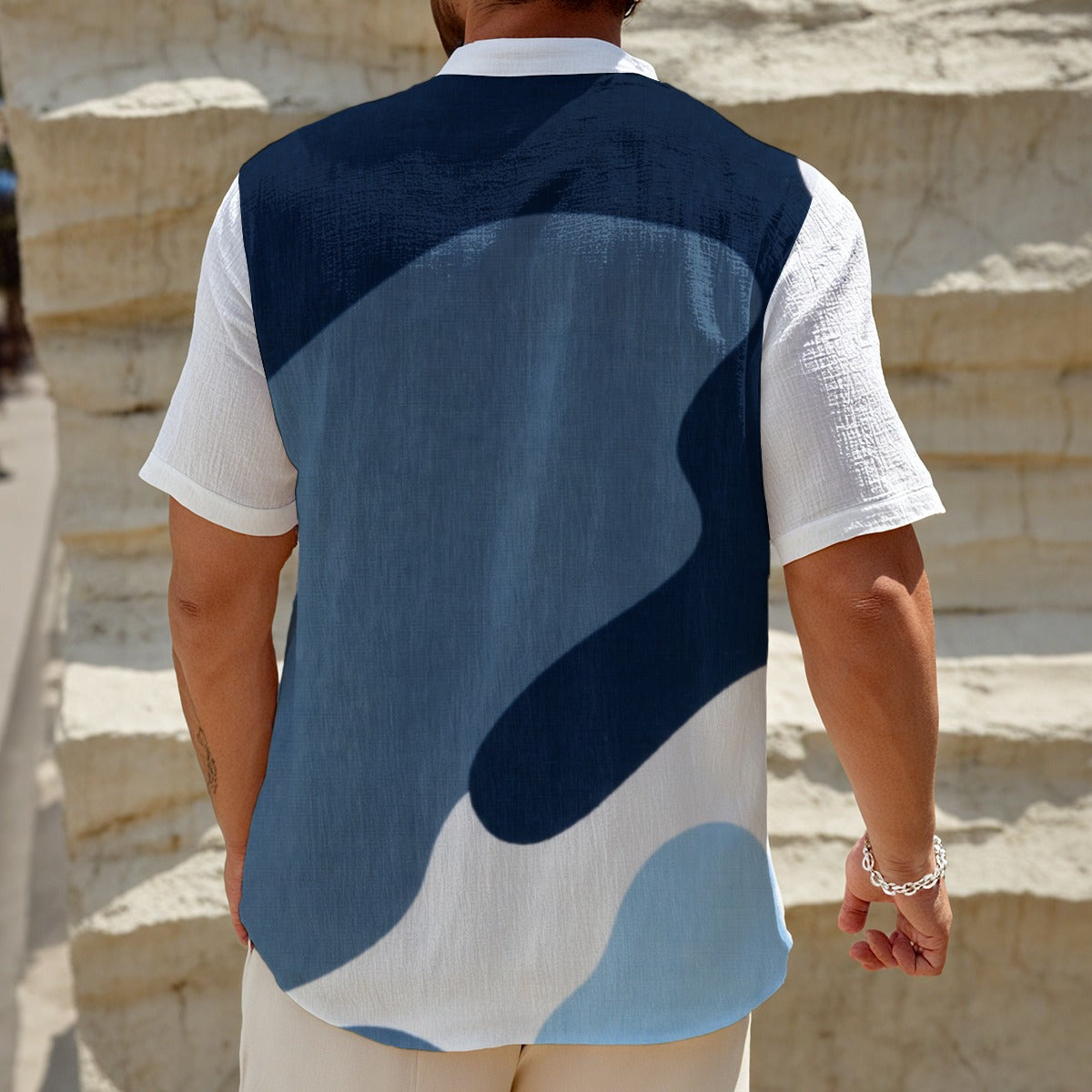 NP 26 Men's Henley Polo Shirt | White