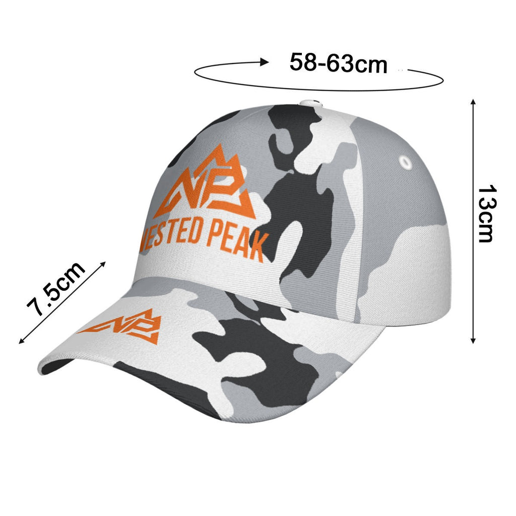 NP 26 Snow Camo Peaked Cap | White