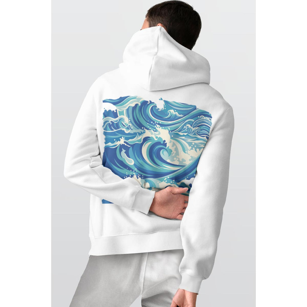 NP 26 Wave Men's Thicken Pullover Hoodie | White