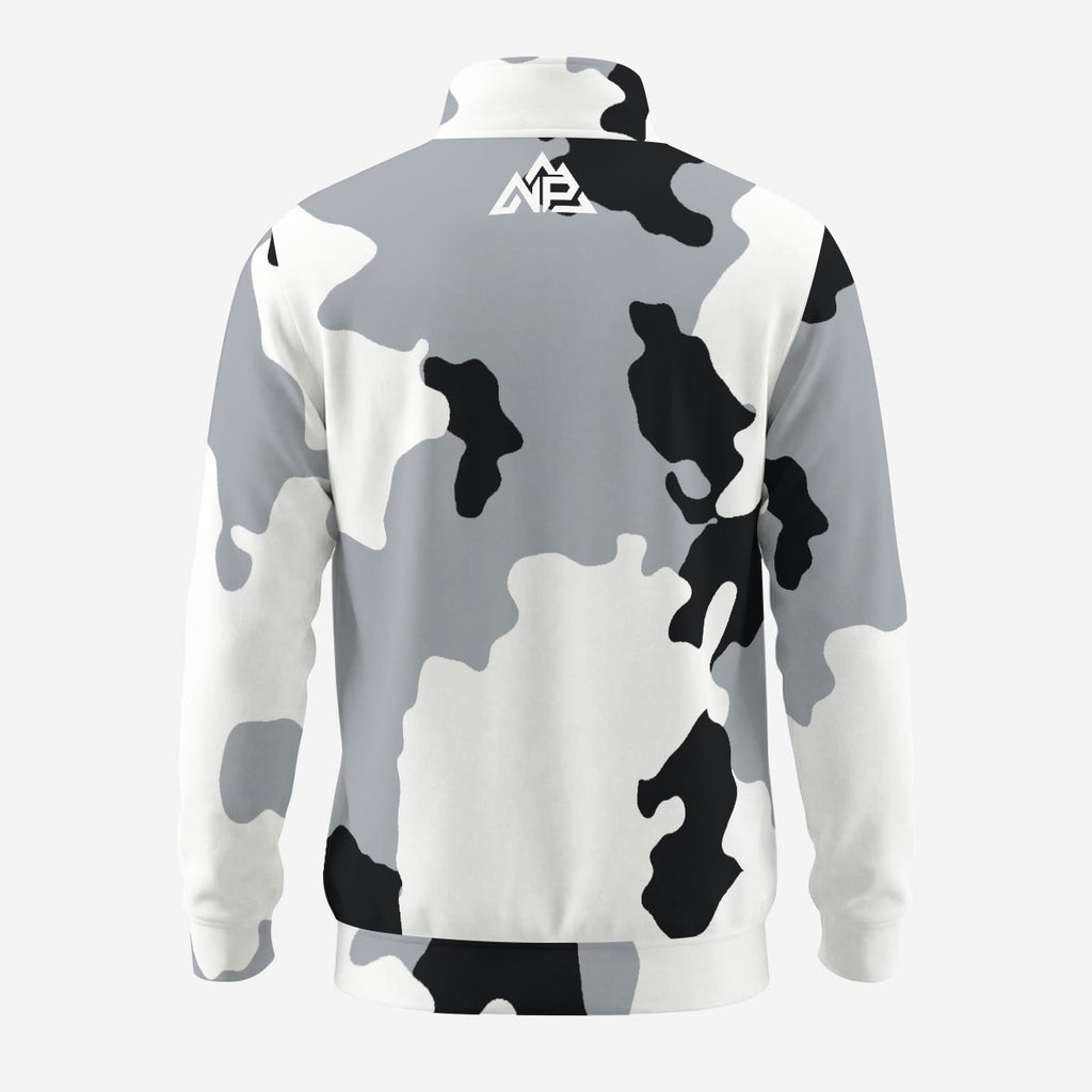 NP 26 Snow Camo Men's Half-Zip Pullover Sweatshirt | White