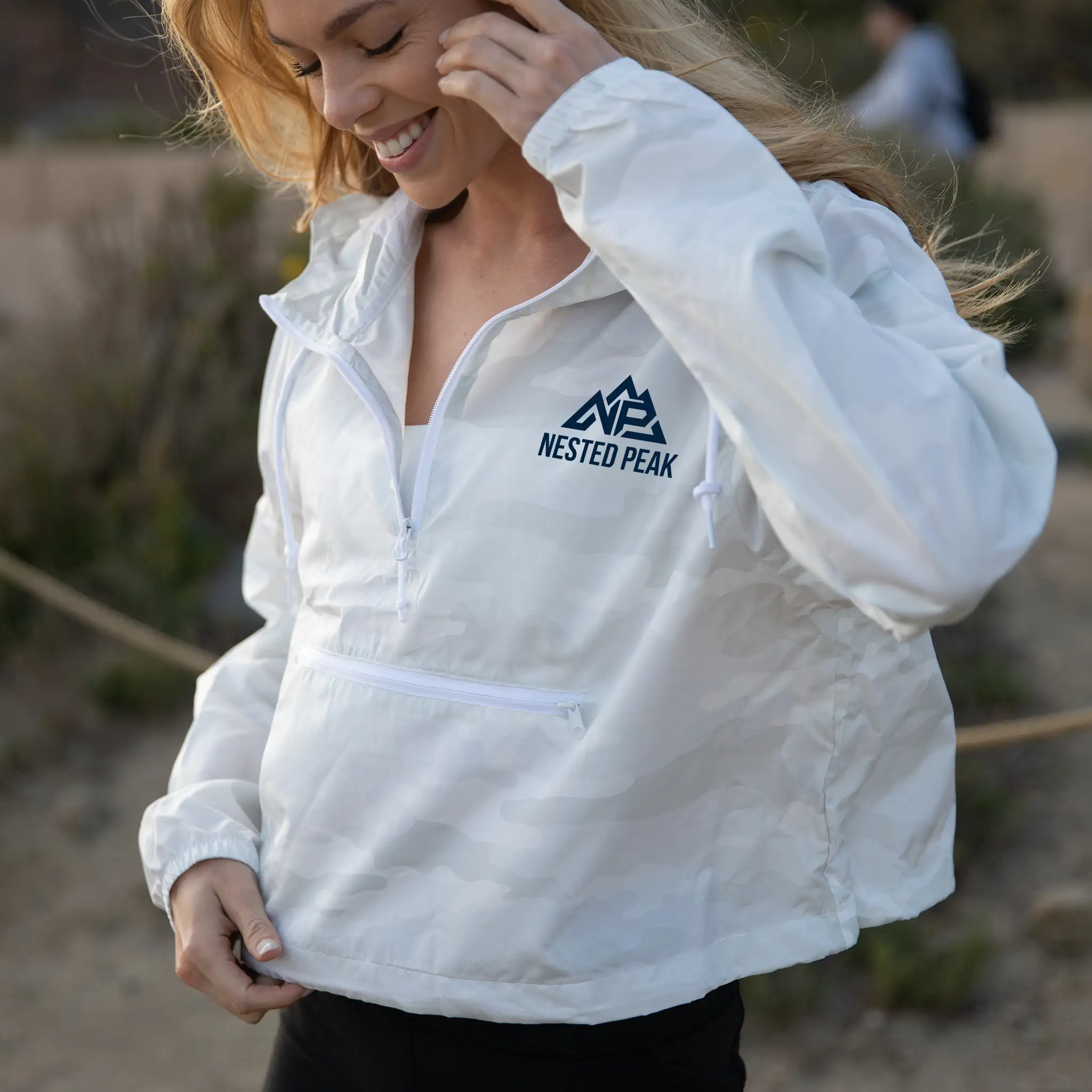 White Camo Crop Windbreaker