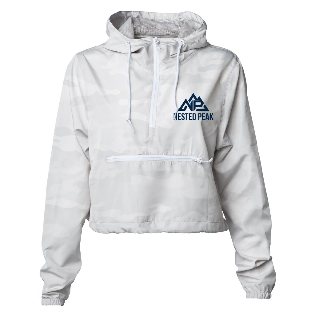 White Camo Crop Windbreaker
