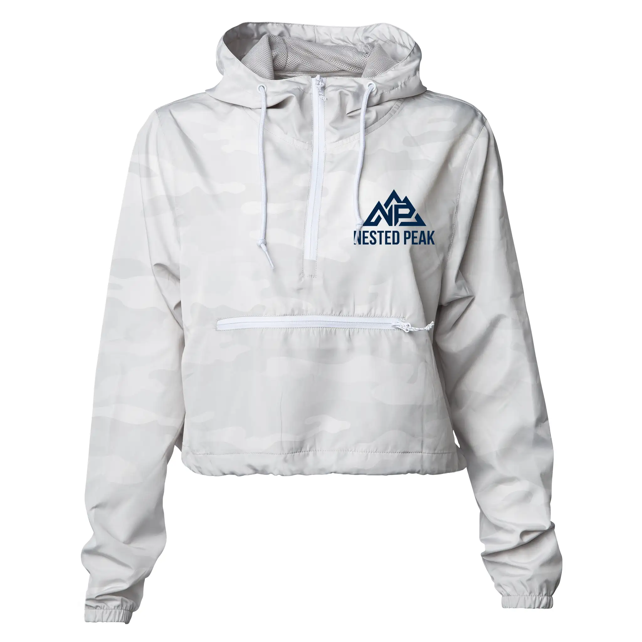White Camo Crop Windbreaker