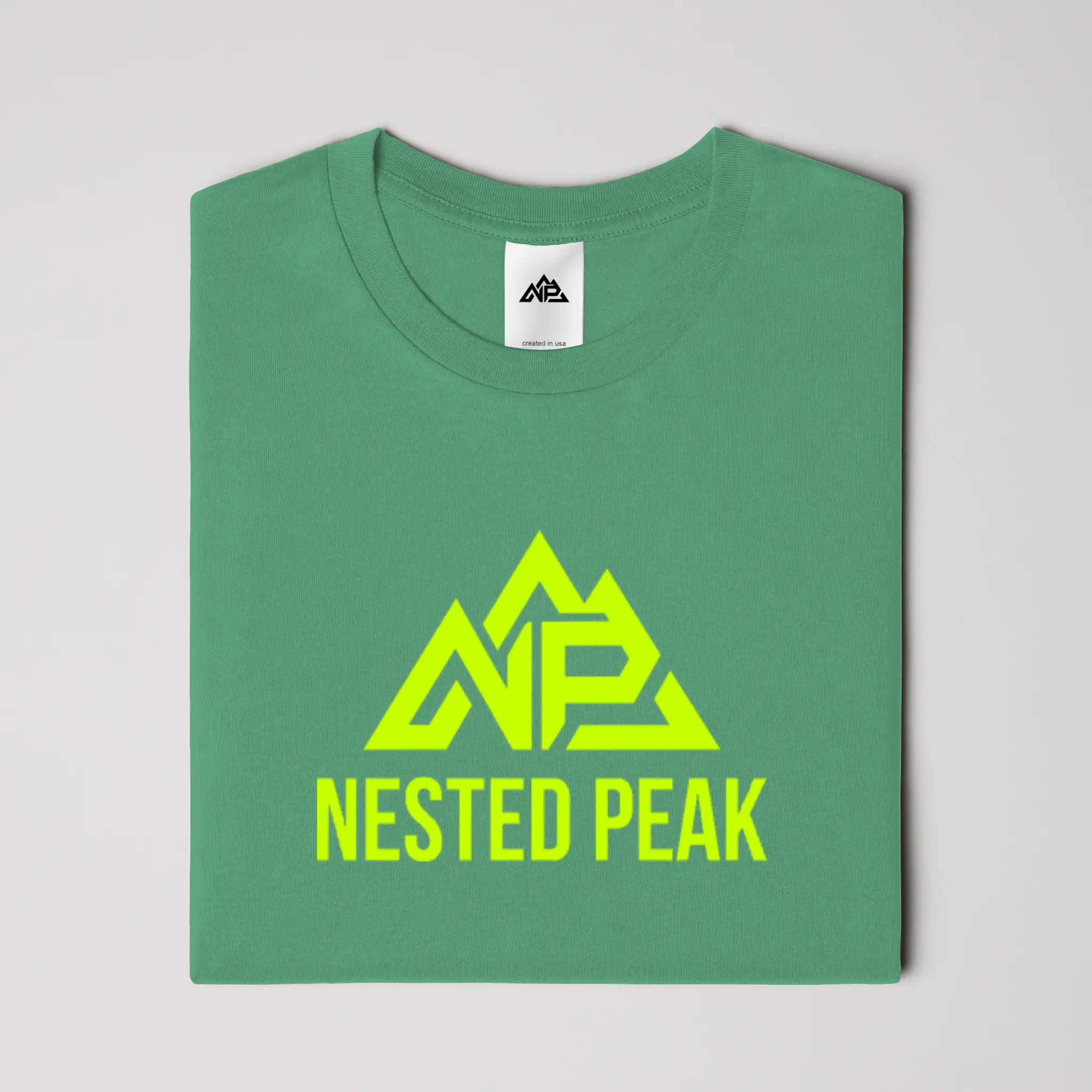 NP 26 Neon Green Logo dry blend t shirt
