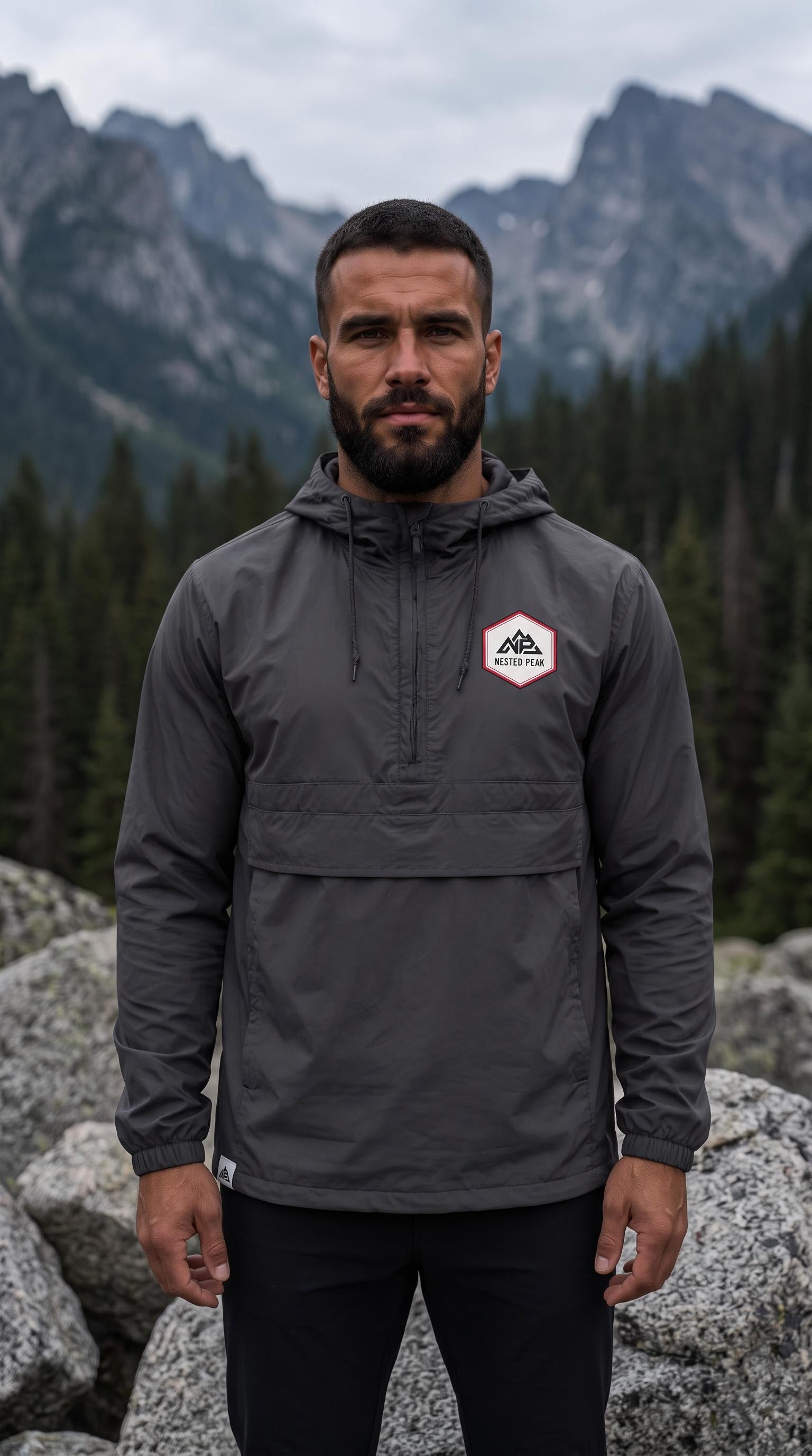 NP 26 Hex Men's Water Resistant Anorak Jacket | Graphite, Navy, Black