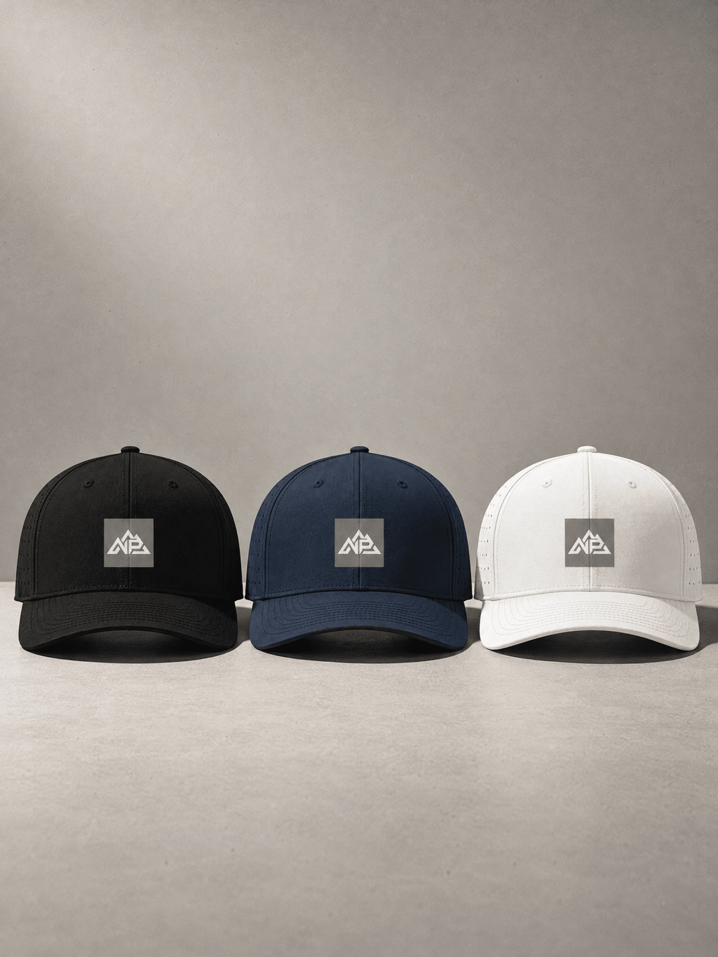 Badge G Laser Perf R Flex Cap | black, Navy, white - Nested Peak LLC