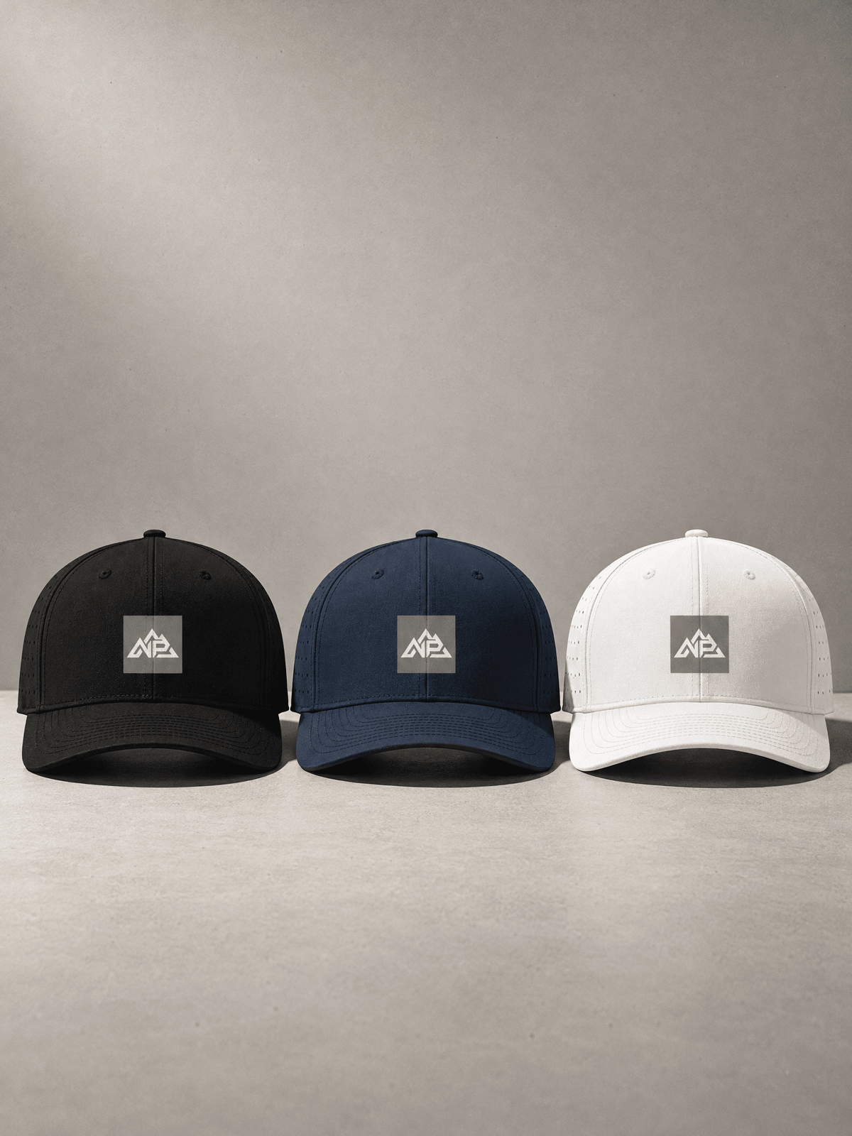 Badge G Laser Perf R Flex Cap | black, Navy, white - Nested Peak LLC