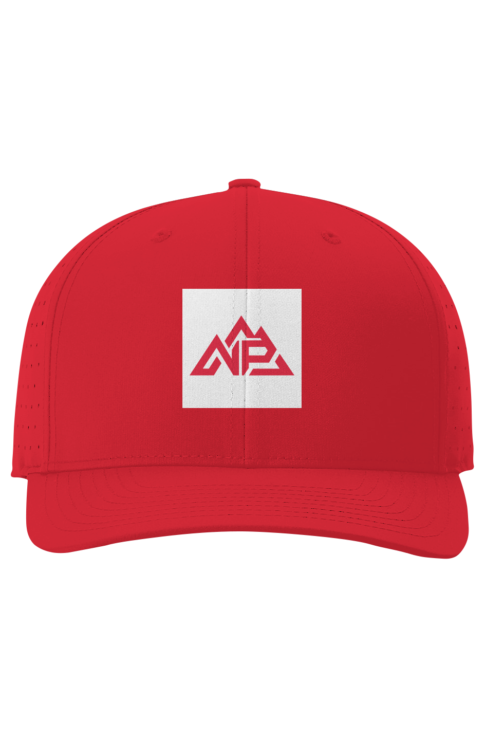 Badge WRD Laser Perf R Flex Cap | Red, black, Navy - Nested Peak LLC