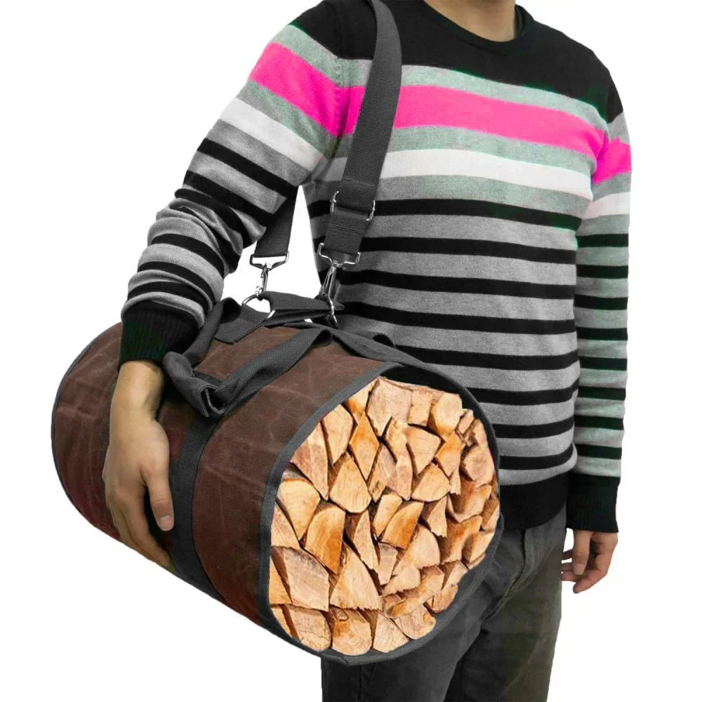 Canvas Firewood Carrier Log Carrying Bag - Nested Peak LLC