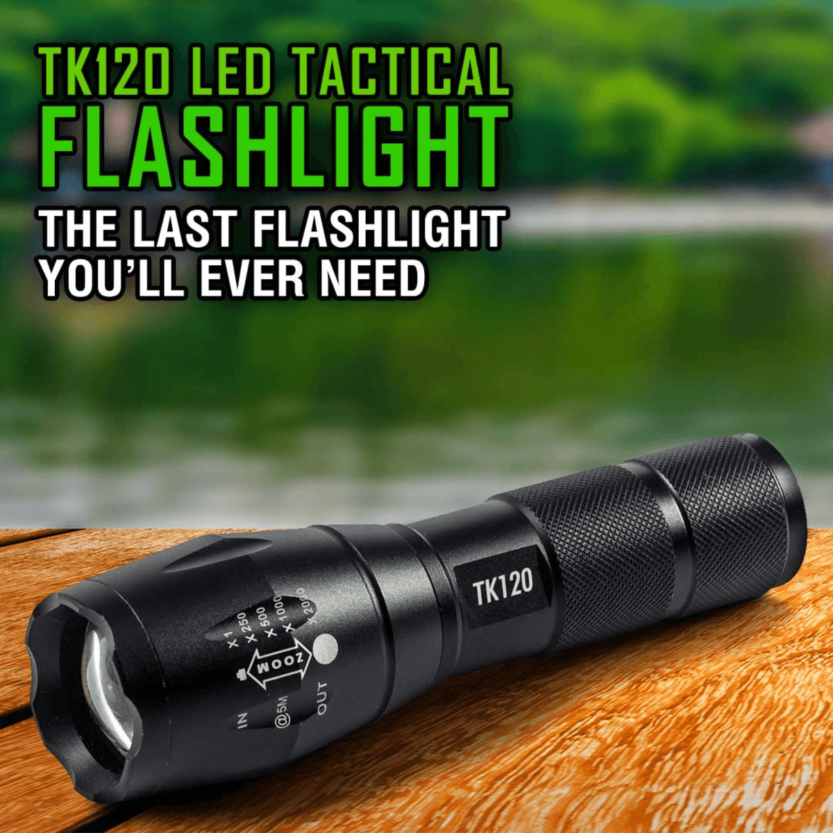 EcoGear FX TK120 LED Tactical Flashlight with Strobe 2-Pack - Nested Peak LLC