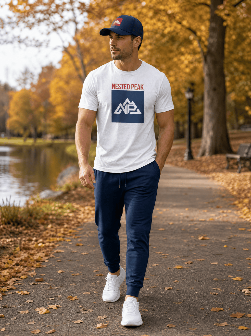 Men's Block Perfect Tri Tee | white - Nested Peak LLC