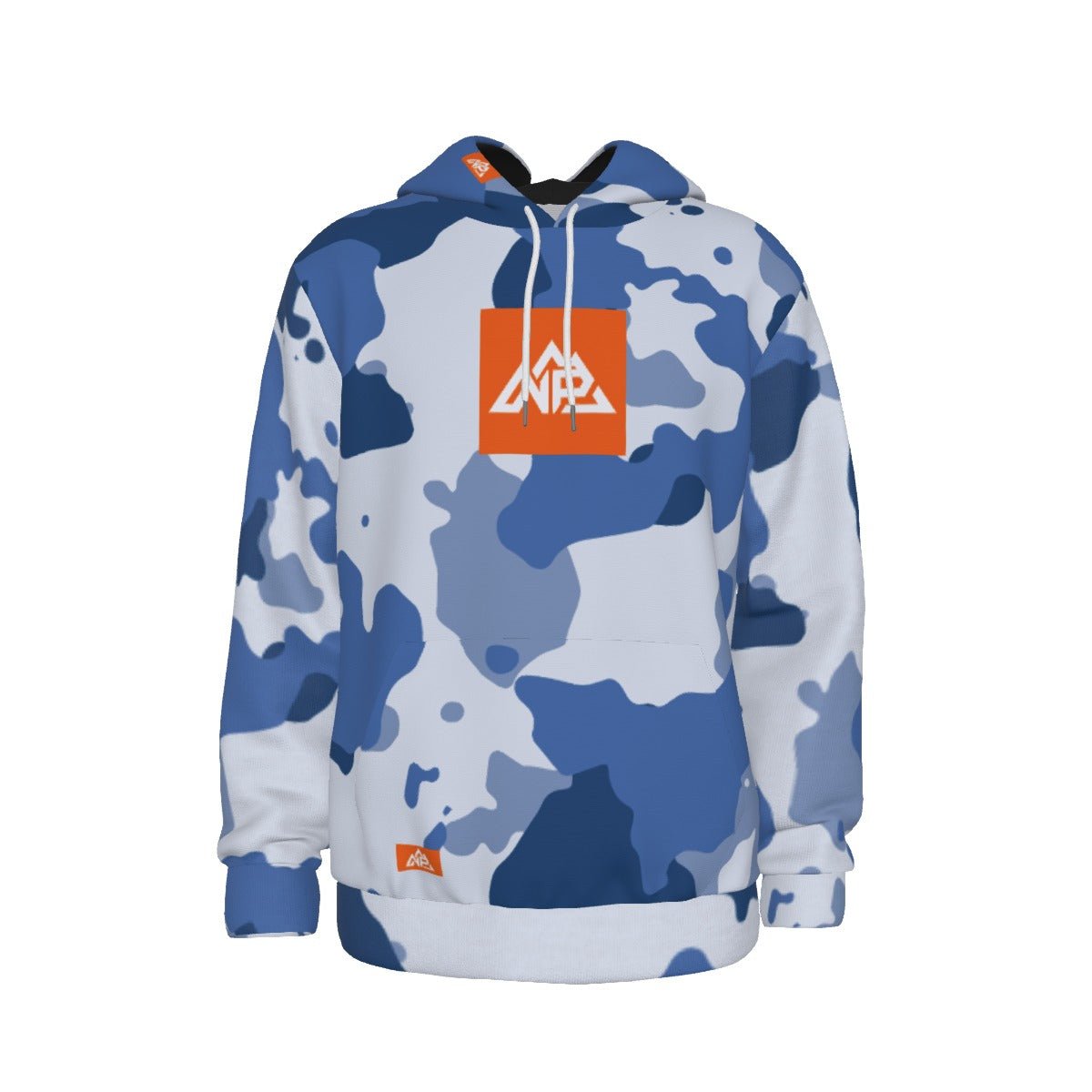 Men's Blue Camo Badge Thicken Pullover Hoodie | Blue Camo - Nested Peak LLC