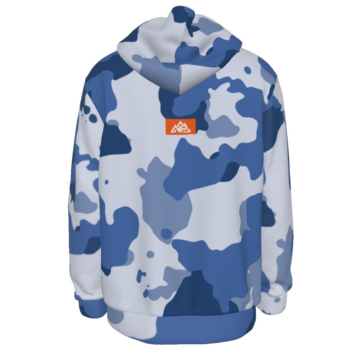 Men's Blue Camo Badge Thicken Pullover Hoodie | Blue Camo - Nested Peak LLC