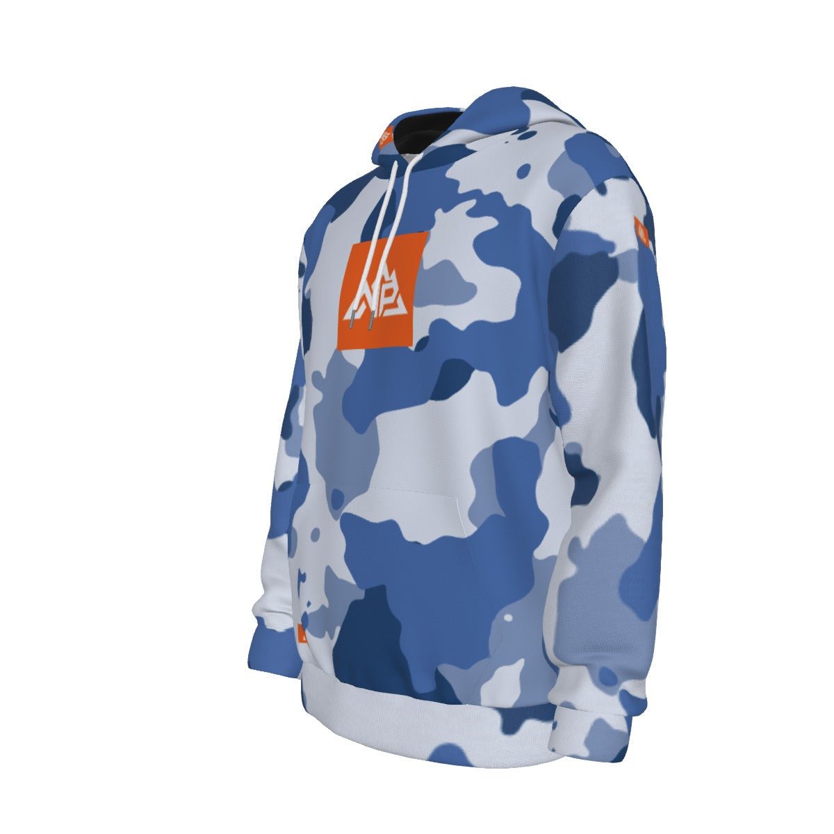 Men's Blue Camo Badge Thicken Pullover Hoodie | Blue Camo - Nested Peak LLC