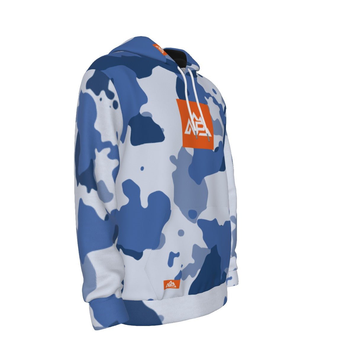 Men's Blue Camo Badge Thicken Pullover Hoodie | Blue Camo - Nested Peak LLC