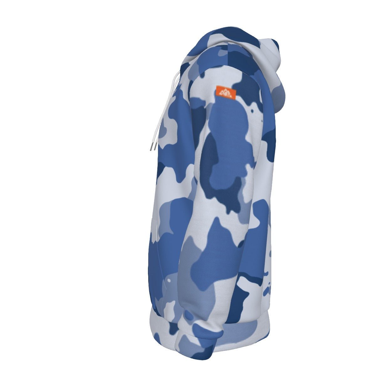 Men's Blue Camo Badge Thicken Pullover Hoodie | Blue Camo - Nested Peak LLC