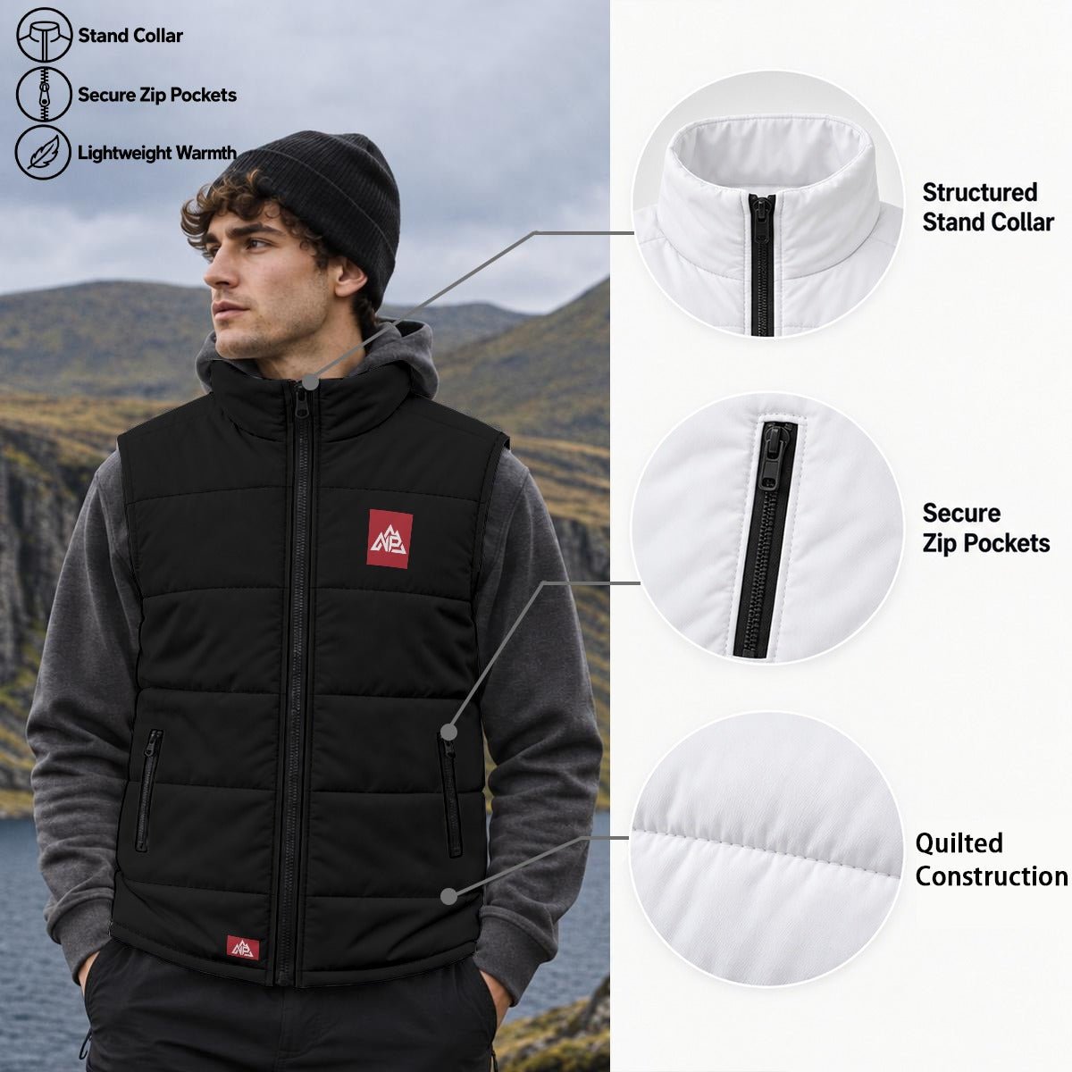 Men's Red Badge Quilted Full-Zip Padded Vest - Nested Peak LLC