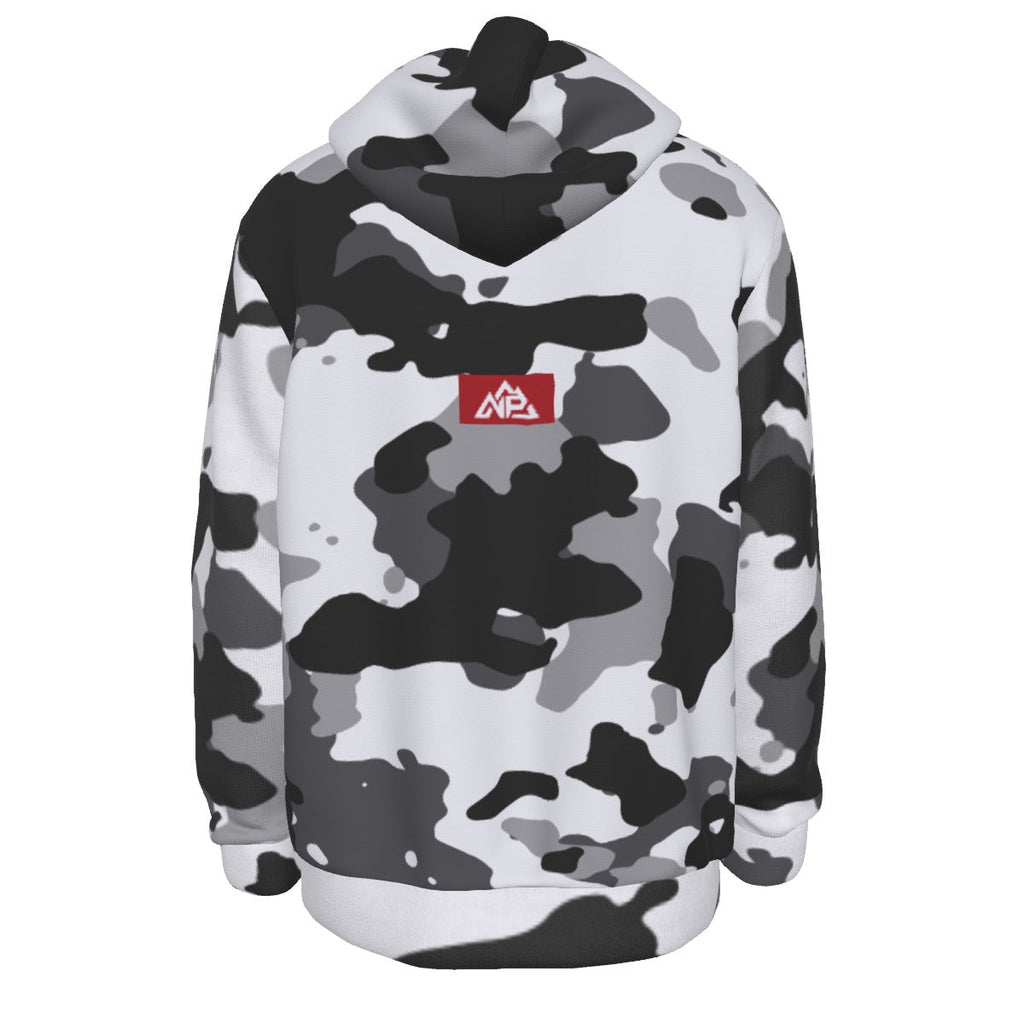 Men's Snow Camo Badge Thicken Pullover Hoodie | Snow Camo - Nested Peak LLC