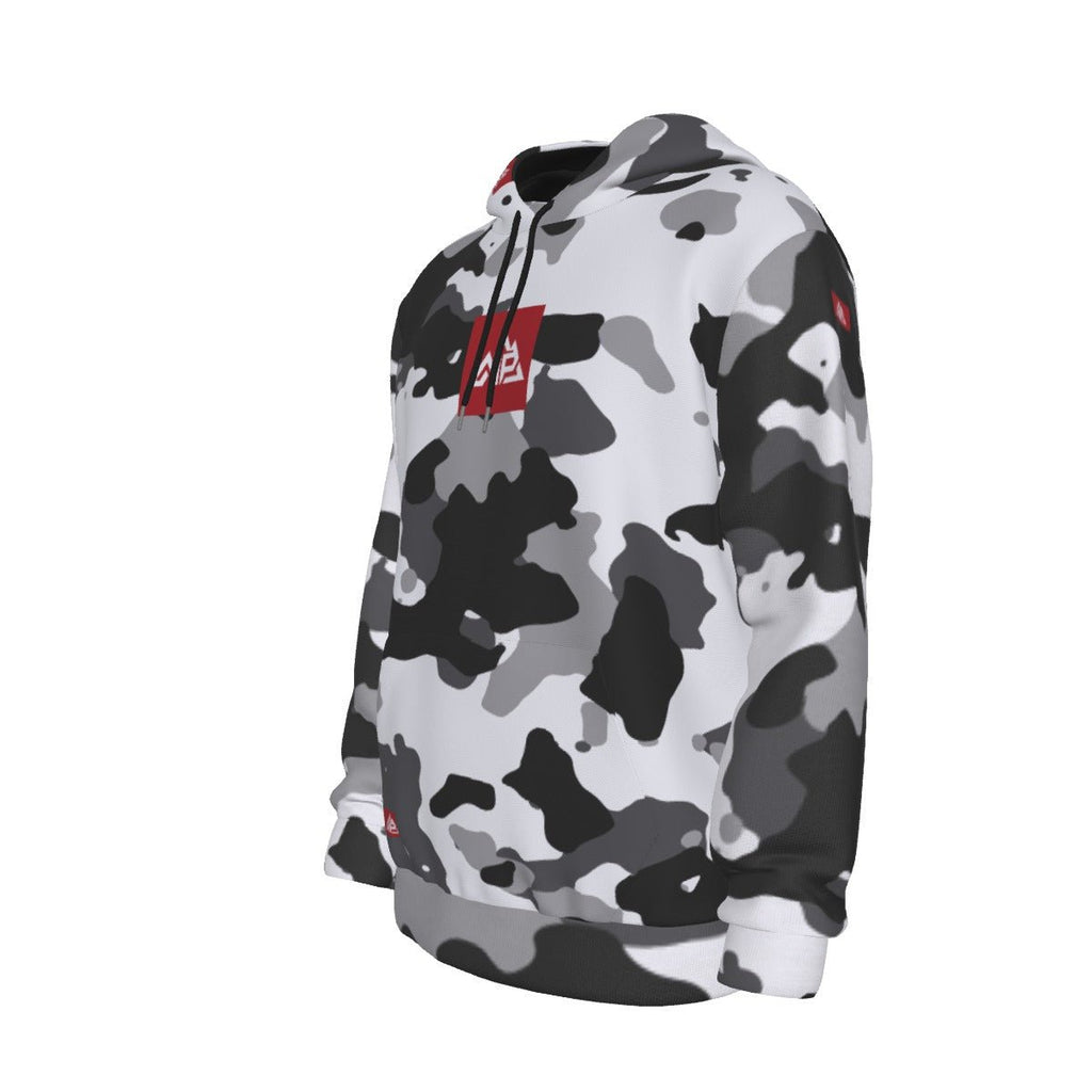 Men's Snow Camo Badge Thicken Pullover Hoodie | Snow Camo - Nested Peak LLC