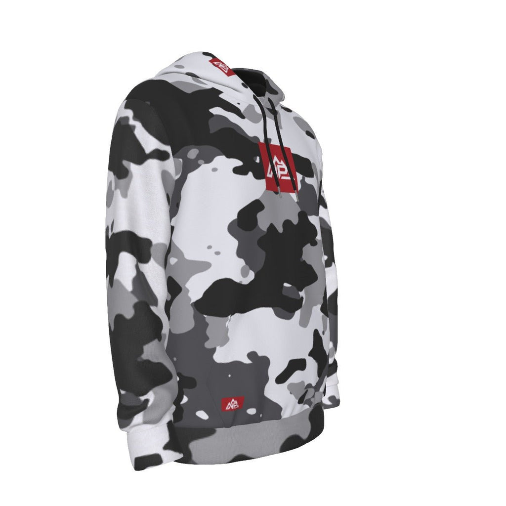 Men's Snow Camo Badge Thicken Pullover Hoodie | Snow Camo - Nested Peak LLC