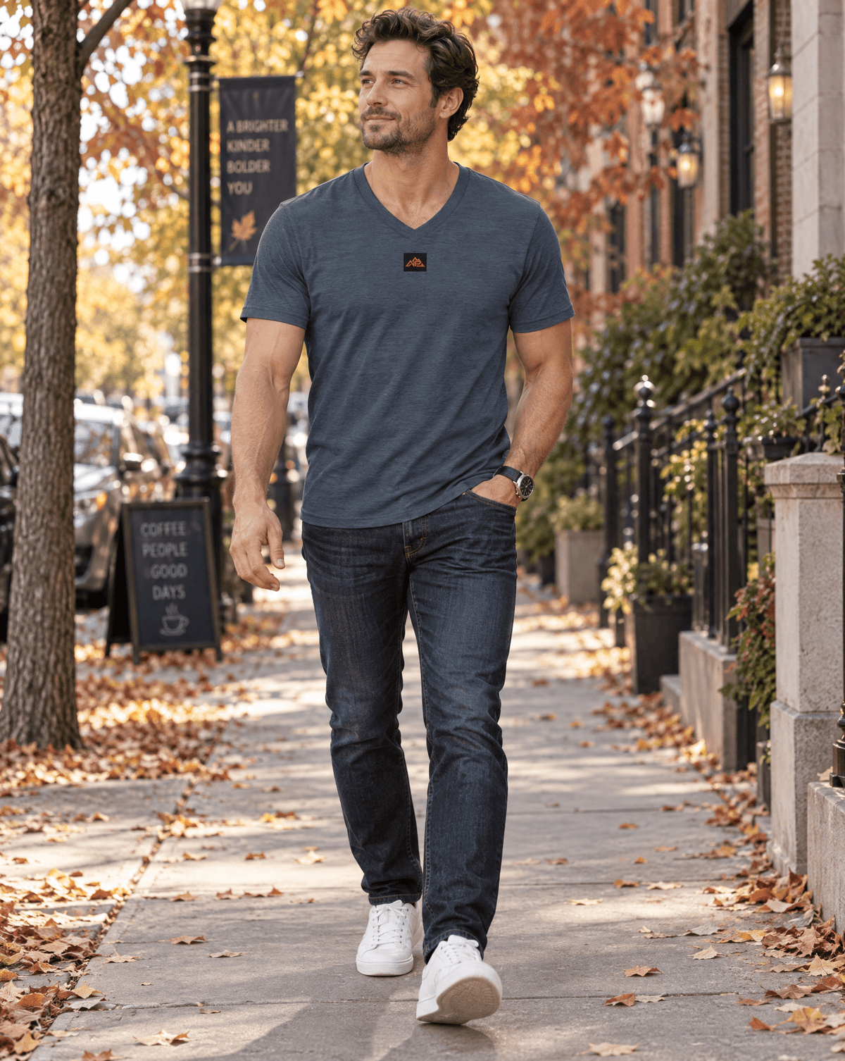 Men's Tri Blend V Neck | Rebel Blue, Olive You Green, Aluminum Grey - Nested Peak LLC