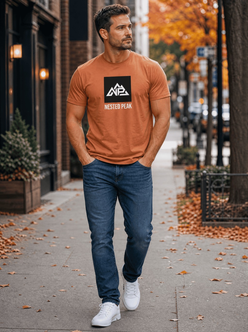 Men's Triblend Track Tee | Tri-Coral, Tri-Rust, Tri-Strom - Nested Peak LLC