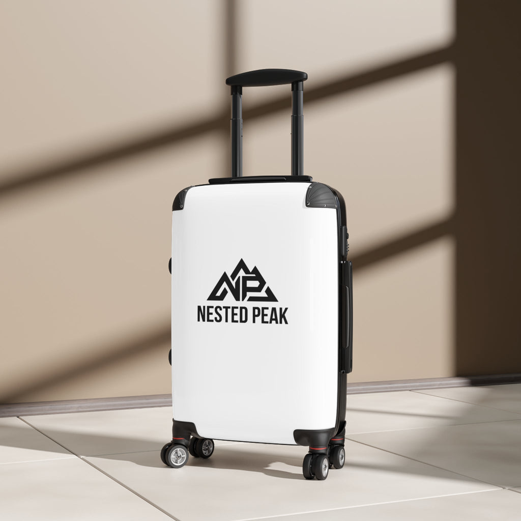 Nested Peak Carry-On Suitcase — Lightweight Travel Luggage with Mountain Logo | Black - Nested Peak