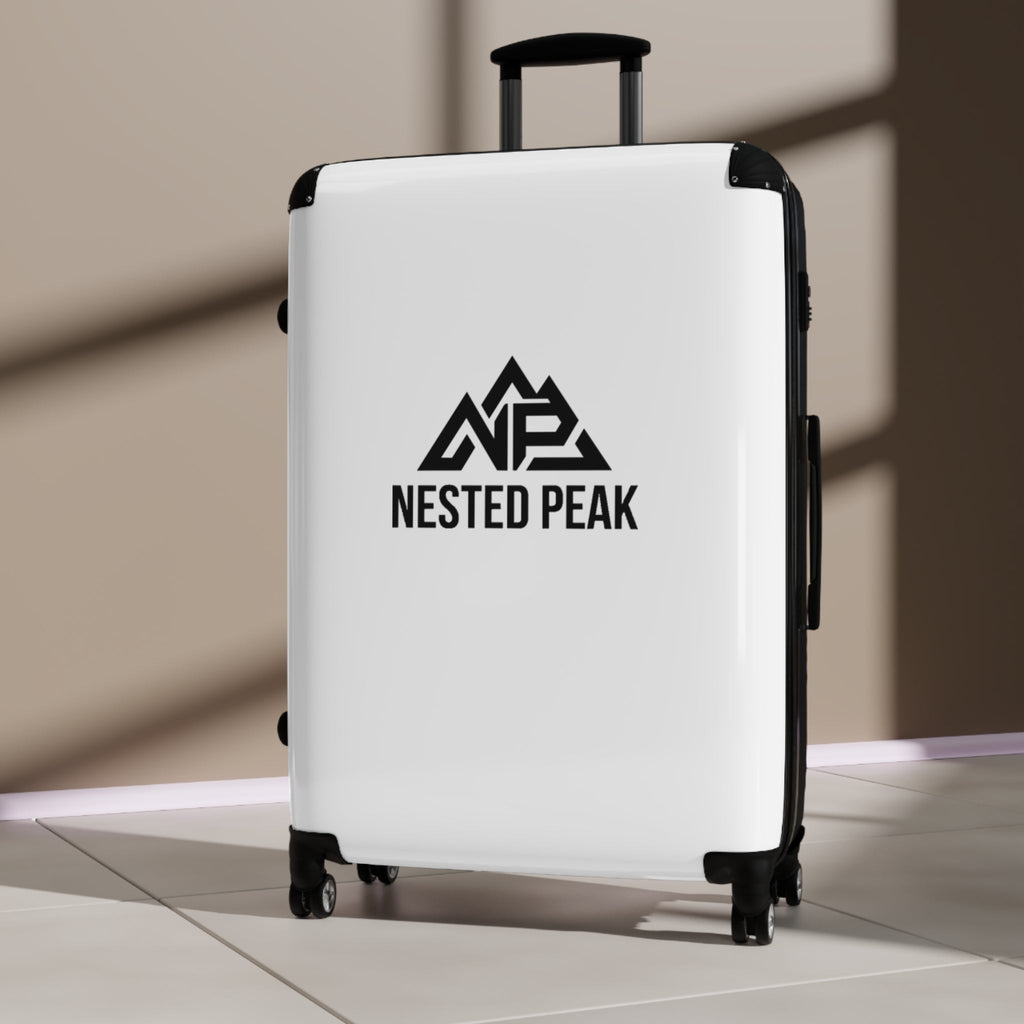 Nested Peak Carry-On Suitcase — Lightweight Travel Luggage with Mountain Logo | Black - Nested Peak