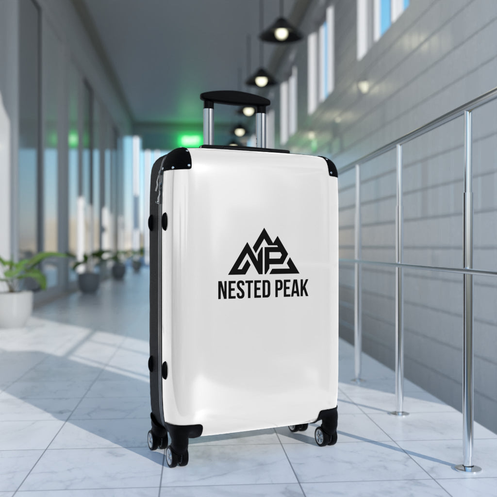 Nested Peak Carry-On Suitcase — Lightweight Travel Luggage with Mountain Logo | Black - Nested Peak