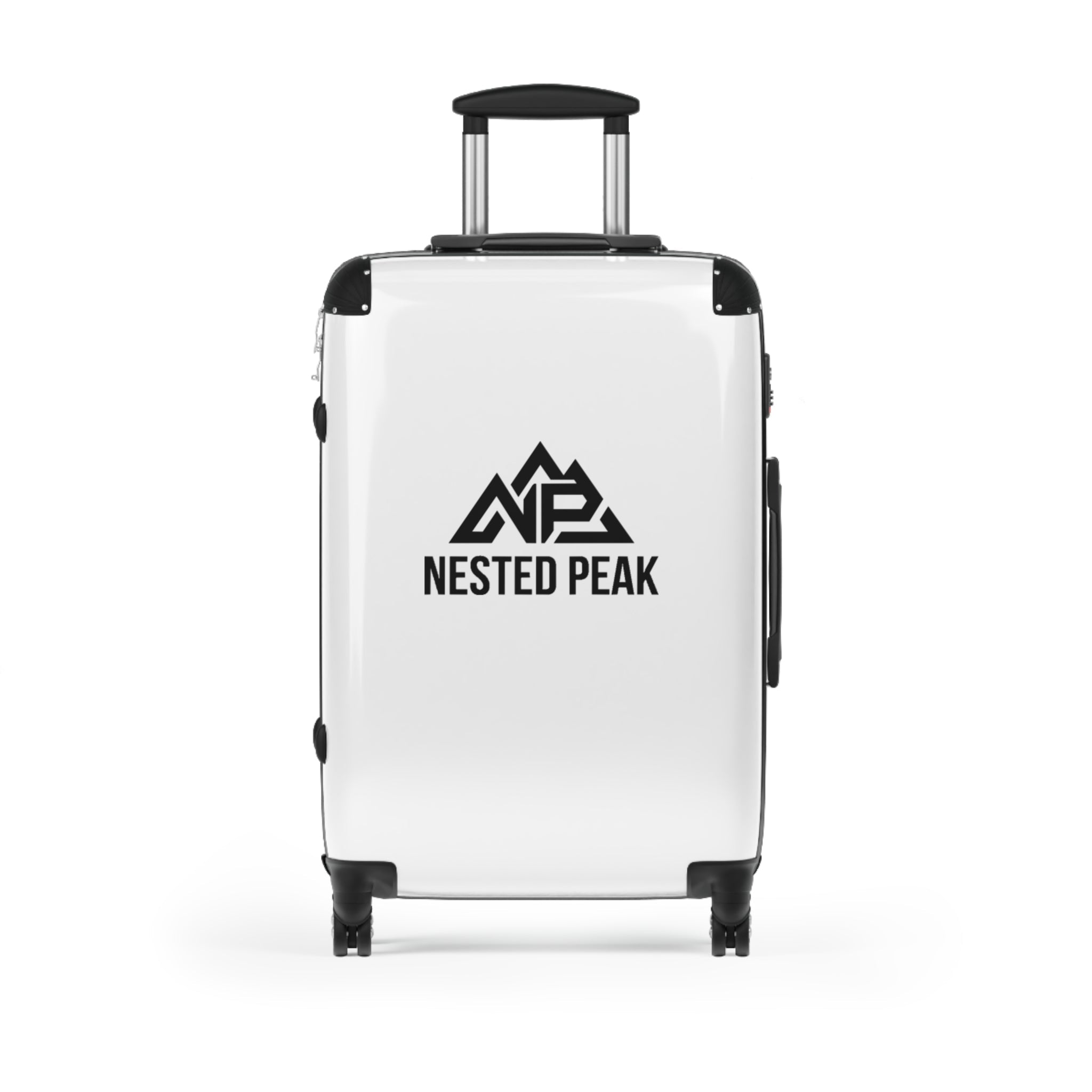 Nested Peak Carry-On Suitcase — Lightweight Travel Luggage with Mountain Logo | Black - Nested Peak