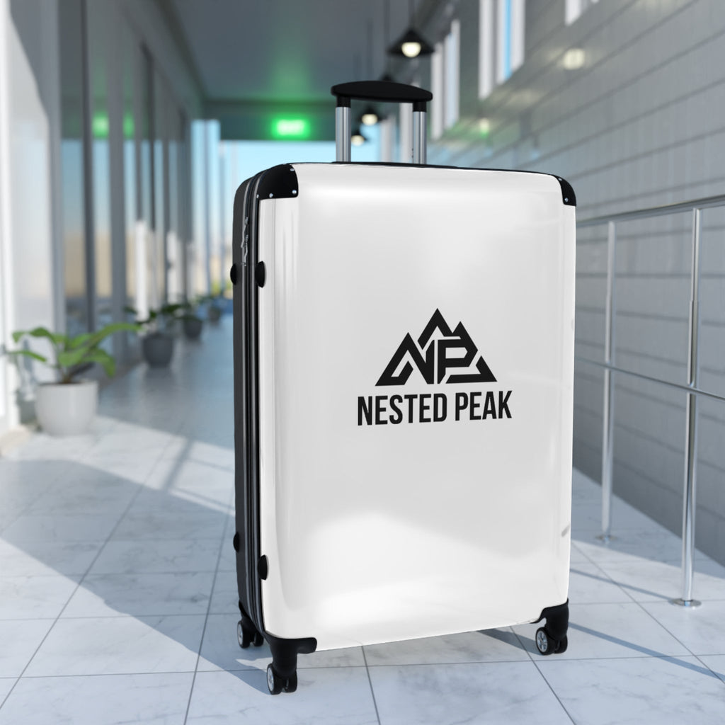 Nested Peak Carry-On Suitcase — Lightweight Travel Luggage with Mountain Logo | Black - Nested Peak