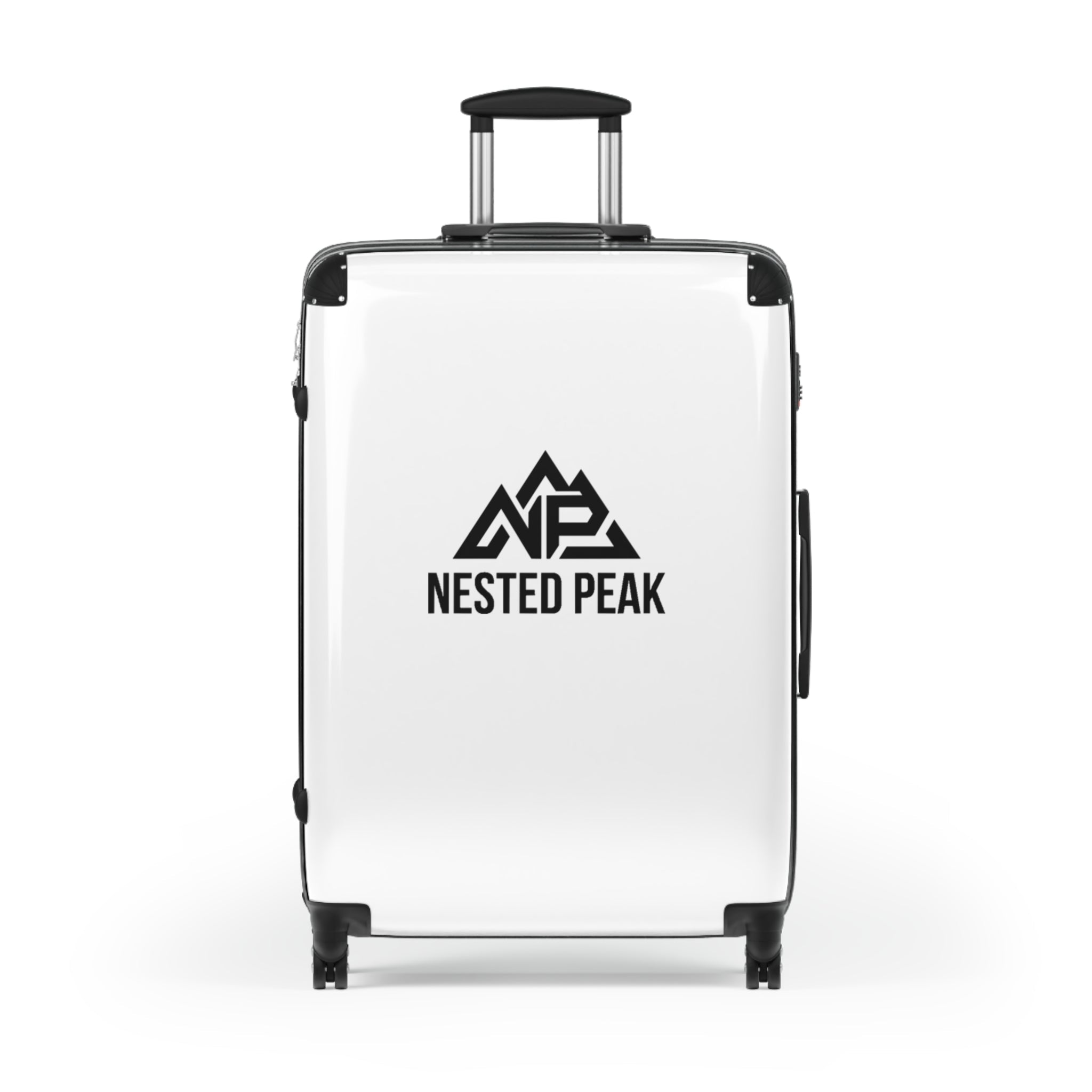 Nested Peak Carry-On Suitcase — Lightweight Travel Luggage with Mountain Logo | Black - Nested Peak