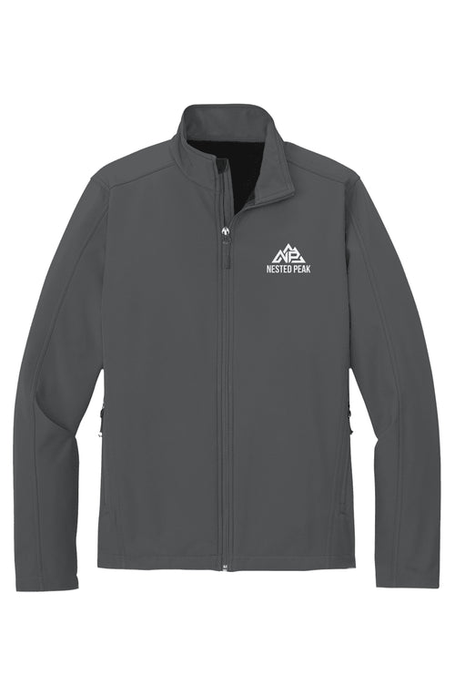 Nested Peak Men's Core Soft Shell Jacket | Deep Smoke, True Royal, Black - Nested Peak