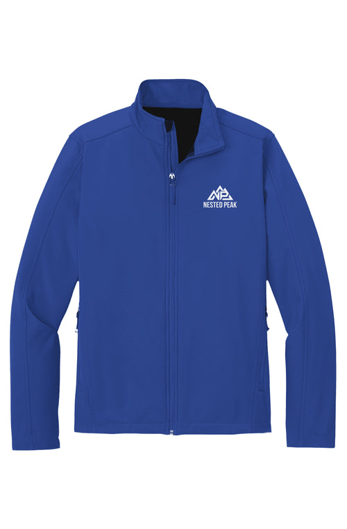 Nested Peak Men's Core Soft Shell Jacket | Deep Smoke, True Royal, Black - Nested Peak