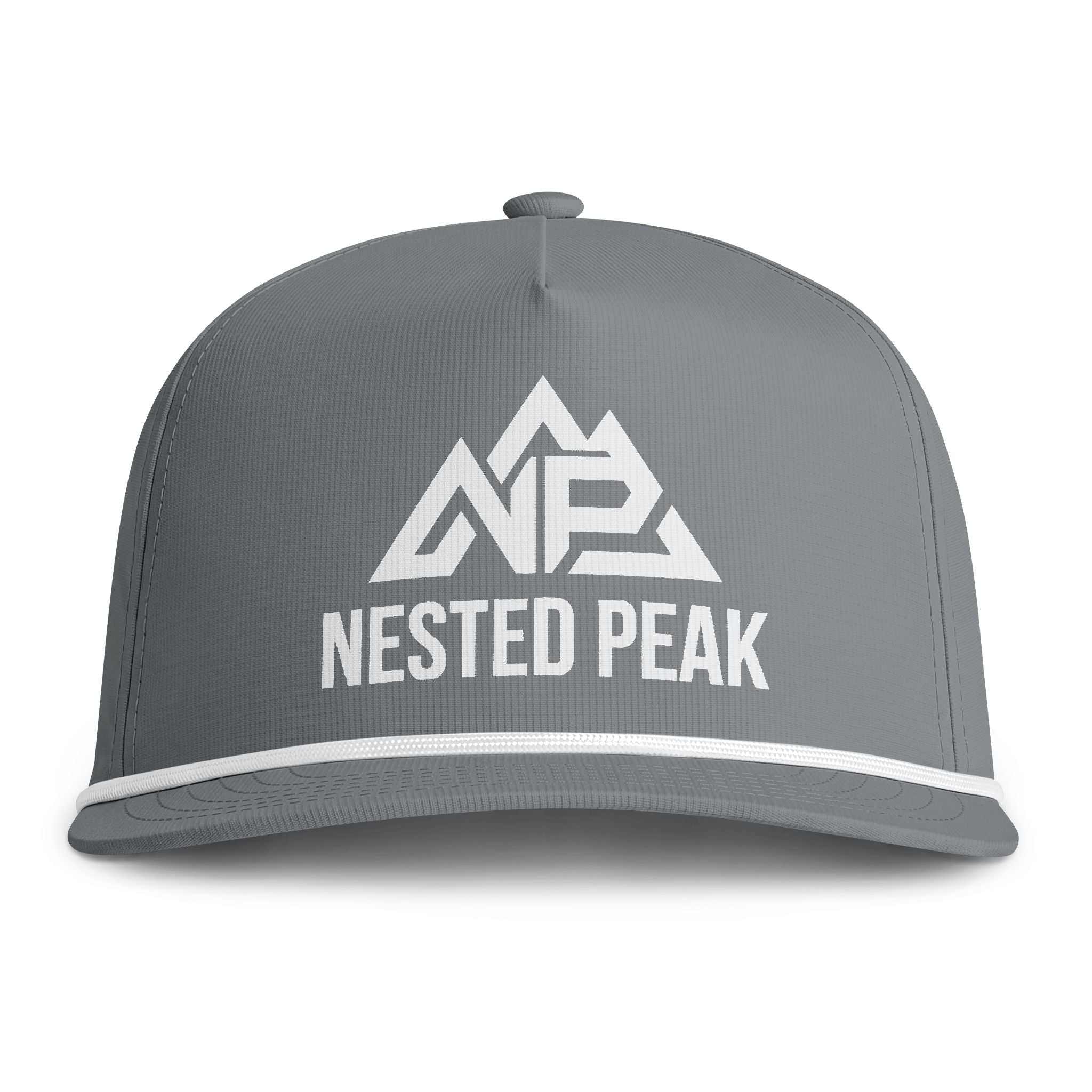 Nested Peak Rope Cap — Sunwashed Mountain Logo Hat | Black, Moss, Blue Jean, Espresso, Granite, Peachy, Chambray, Ivory - Nested Peak