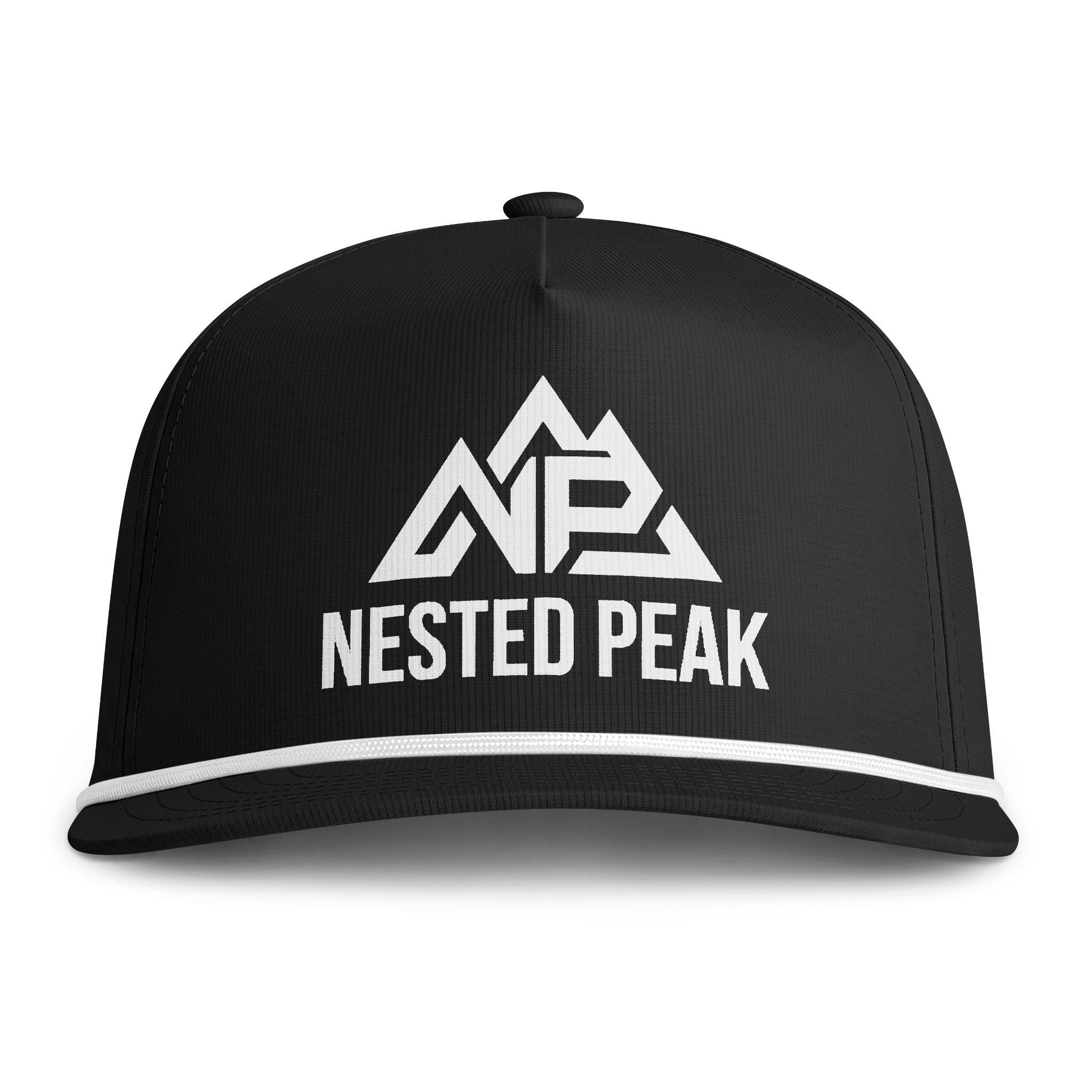 Nested Peak Rope Cap — Sunwashed Mountain Logo Hat | Black, Moss, Blue Jean, Espresso, Granite, Peachy, Chambray, Ivory - Nested Peak
