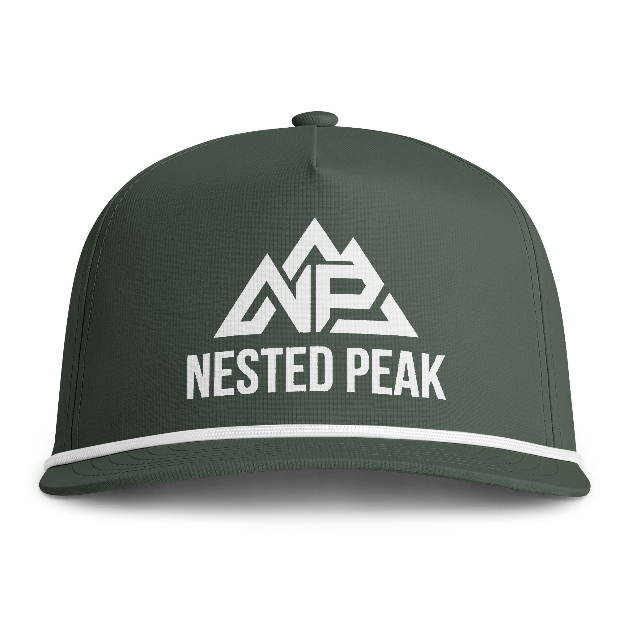 Nested Peak Rope Cap — Sunwashed Mountain Logo Hat | Black, Moss, Blue Jean, Espresso, Granite, Peachy, Chambray, Ivory - Nested Peak