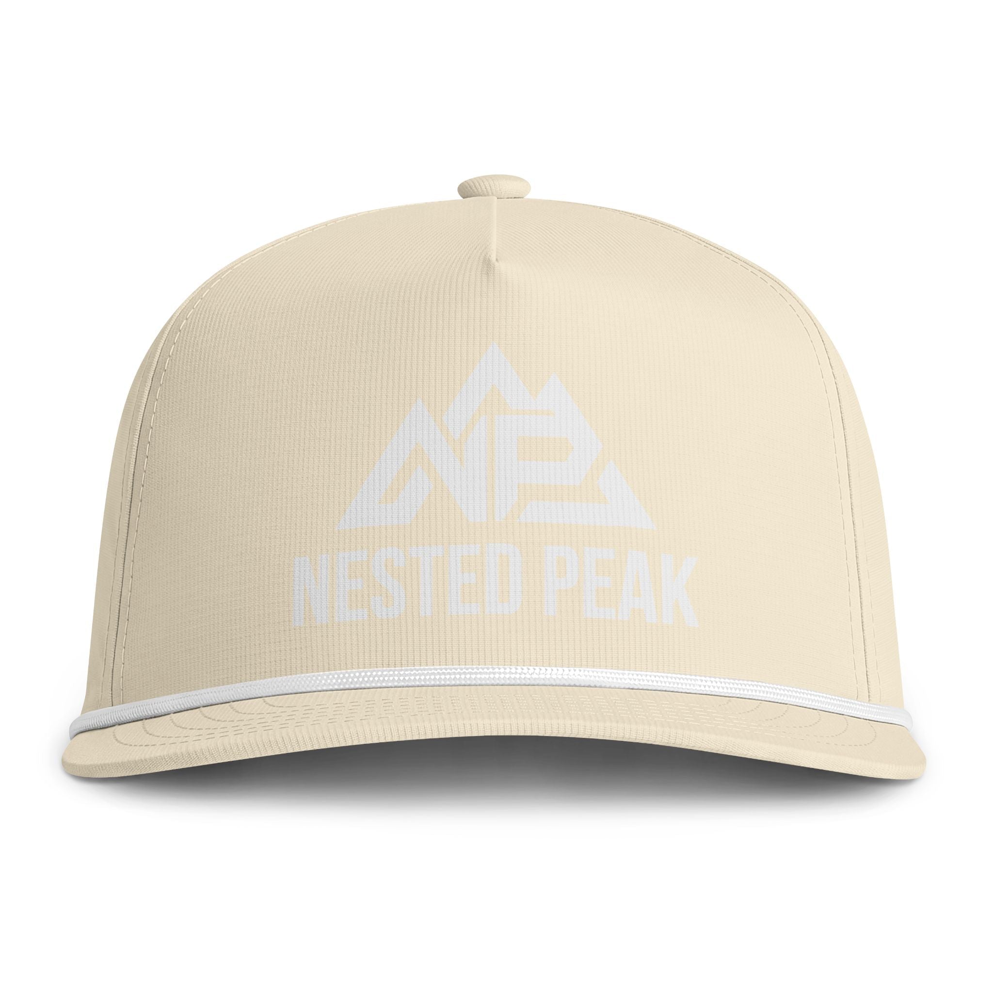 Nested Peak Rope Cap — Sunwashed Mountain Logo Hat | Black, Moss, Blue Jean, Espresso, Granite, Peachy, Chambray, Ivory - Nested Peak