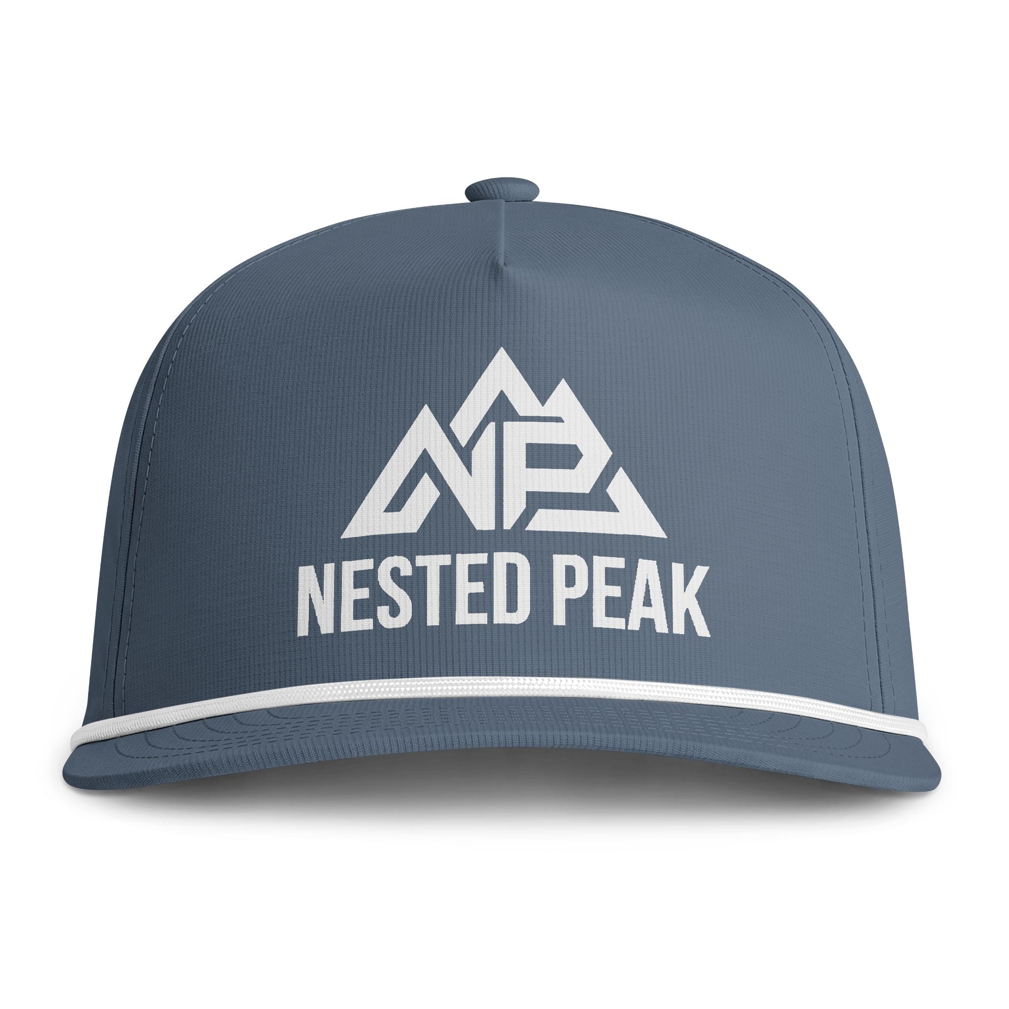 Nested Peak Rope Cap — Sunwashed Mountain Logo Hat | Black, Moss, Blue Jean, Espresso, Granite, Peachy, Chambray, Ivory - Nested Peak