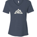 NP 10 Bella + Canvas Women's Relaxed Heather V-Neck Tee | Heather Navy, Heather Mauve - Nested Peak