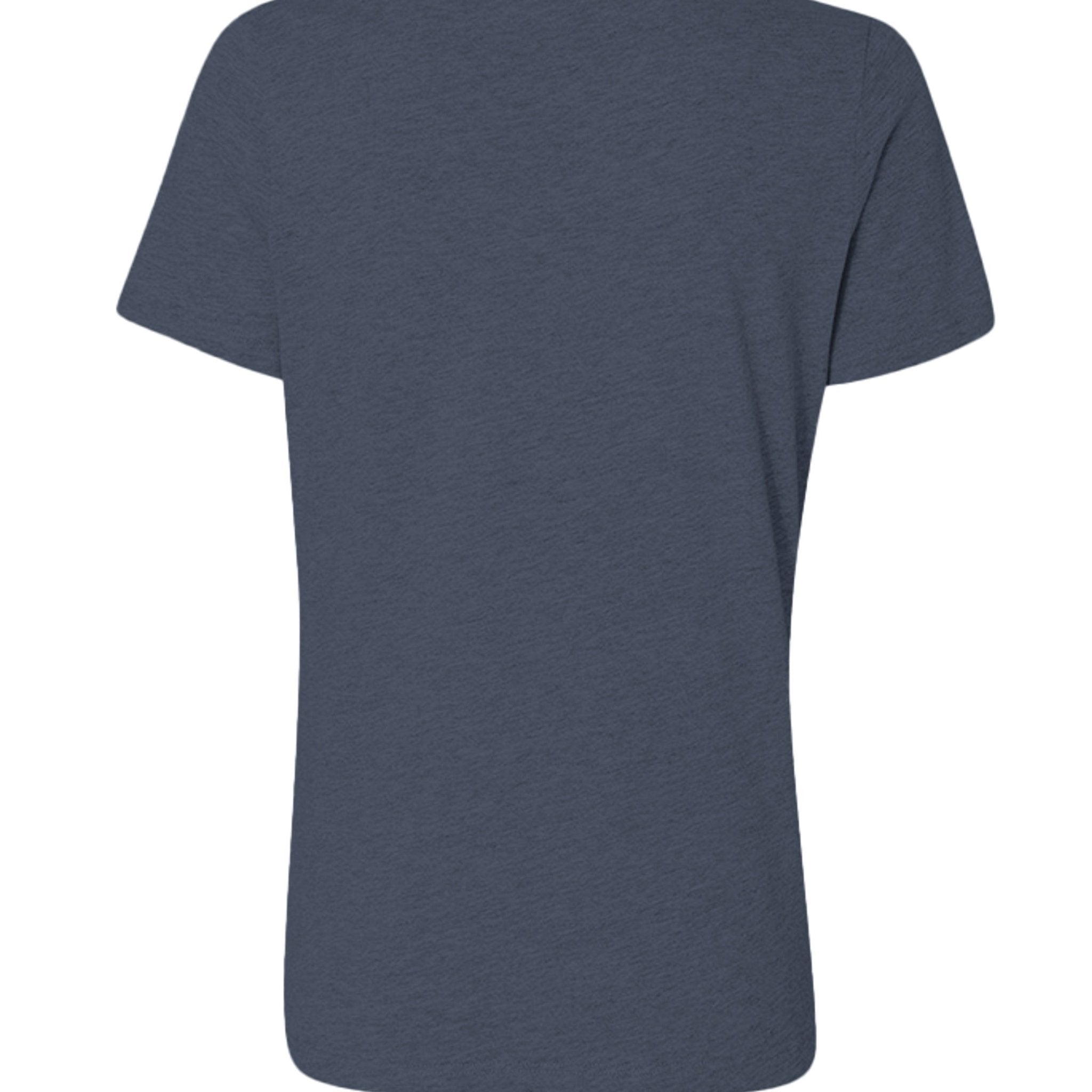 NP 10 Bella + Canvas Women's Relaxed Heather V-Neck Tee | Heather Navy, Heather Mauve - Nested Peak