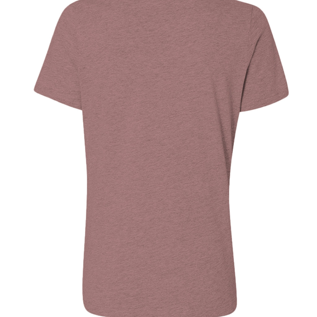 NP 10 Bella + Canvas Women's Relaxed Heather V-Neck Tee | Heather Navy, Heather Mauve - Nested Peak