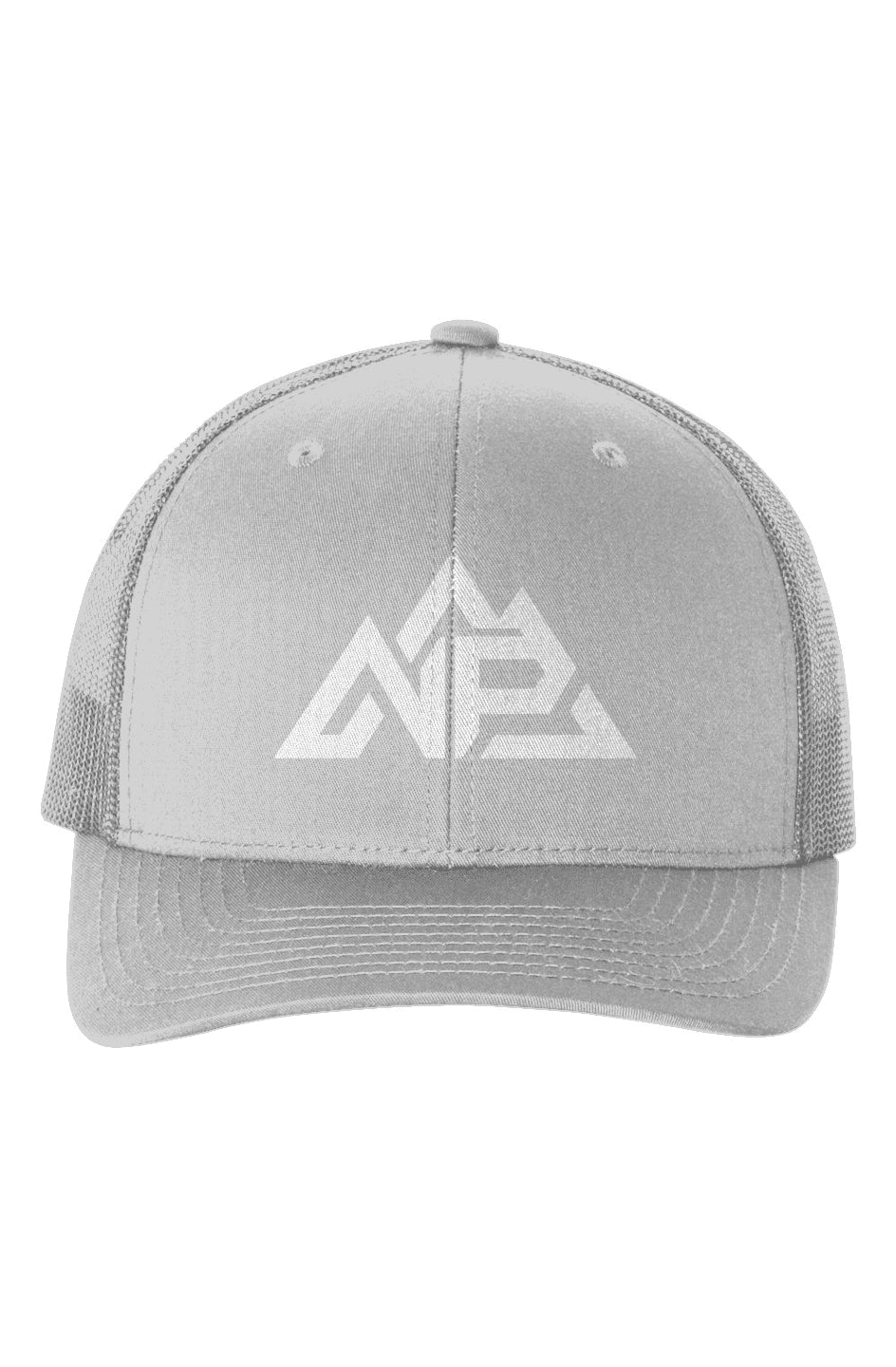 NP 10 Six-Panel Retro Trucker Cap | Charcoal, Silver - Nested Peak