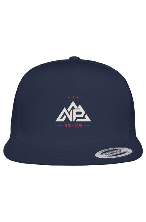 NP 250 Edition Adult 5-Panel Trucker Cap | Charcoal, Navy - Nested Peak