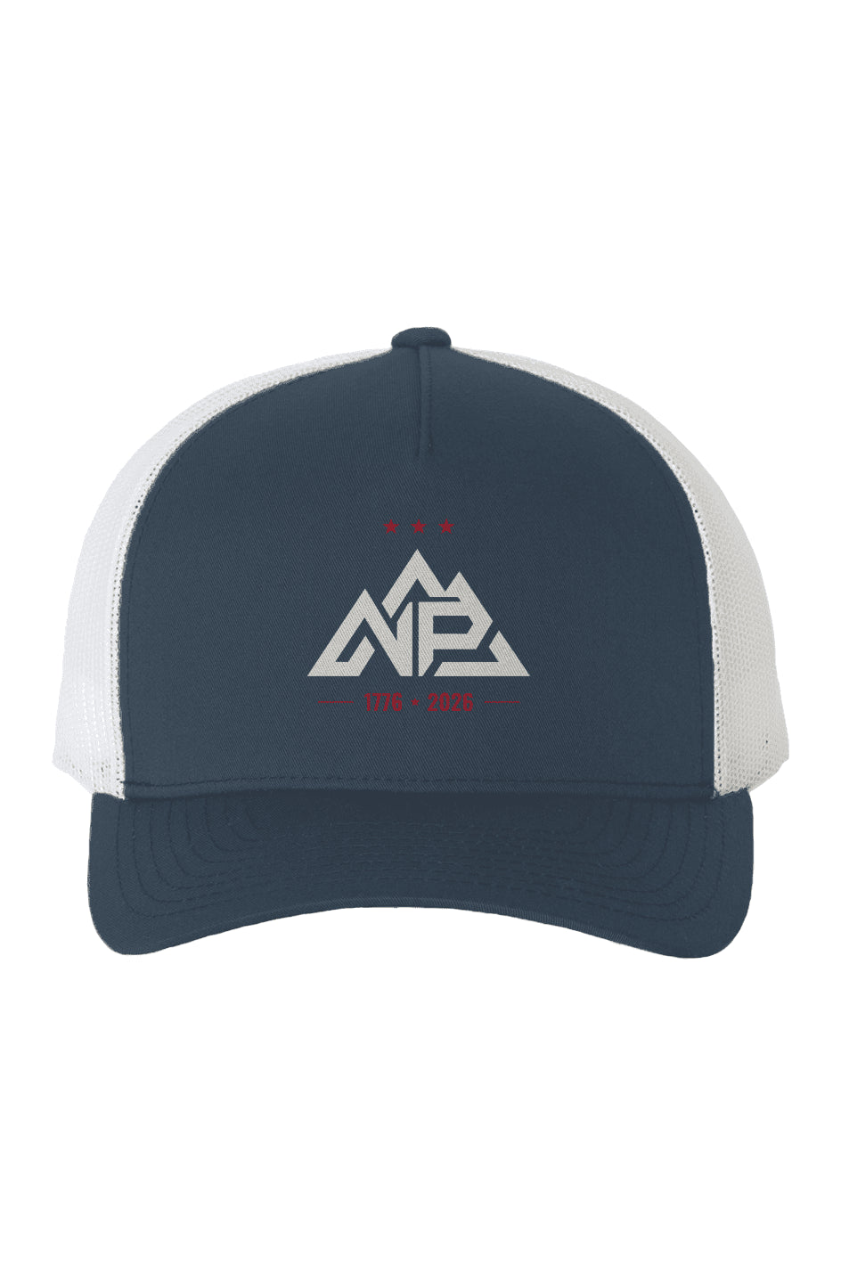 NP 250 Edition Five-Panel Retro Trucker Cap | Navy/White - Nested Peak