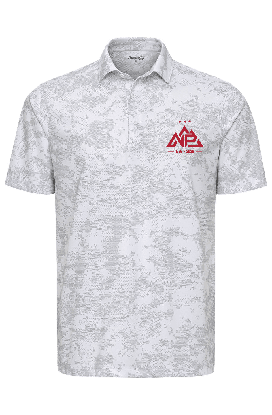 NP 250 Edition Men's Monterey Printed Polo | White, Light Blue, Black - Nested Peak