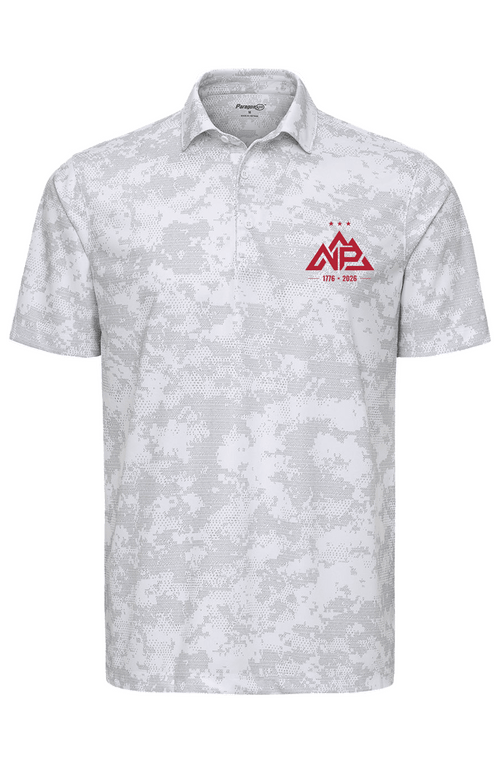 NP 250 Edition Men's Monterey Printed Polo | White, Light Blue, Black - Nested Peak