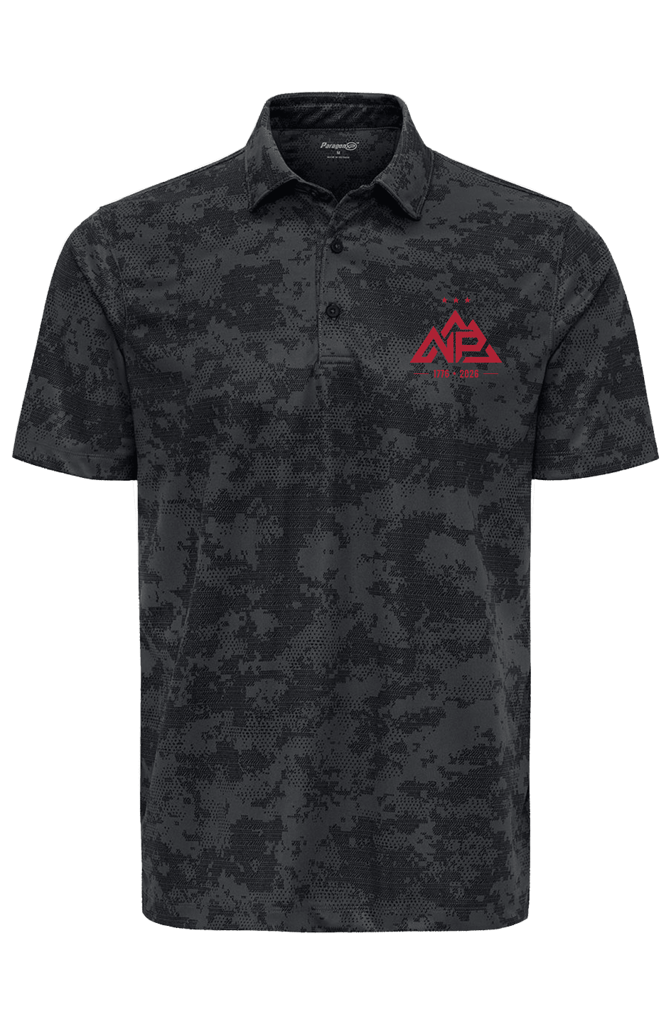 NP 250 Edition Men's Monterey Printed Polo | White, Light Blue, Black - Nested Peak